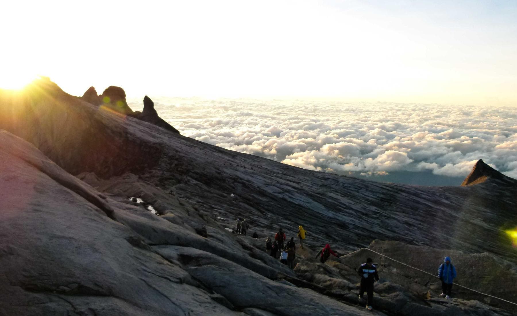 A ridge rising above a sea of clouds